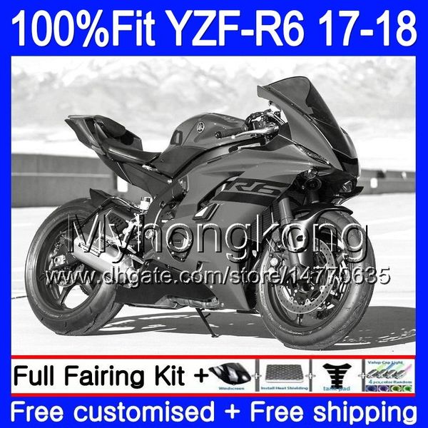 Kit de injeção para YAMAHA YZF600 YZF R6 YZF 600 cinza brilhante quente YZF-R6 17 18 248HM.39 YZF R 6 YZF-600 YZFR6 2017 2018 corpo de carenagem + 7 presentes