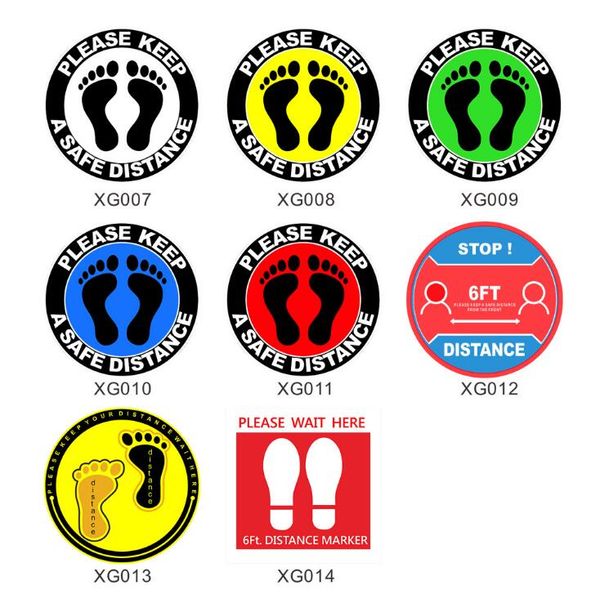 

5 pack please practice social distancing floor sign sticker 12 inch public area supermarket safety sign made for walking on 30cm