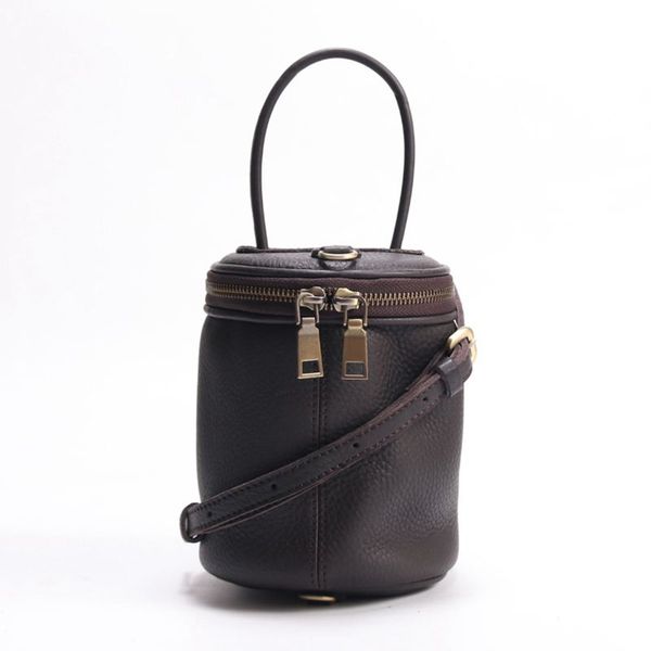 

woonam women fashion handbag grain genuine calf leather mini barrel crossbody shoulder bag wb1176