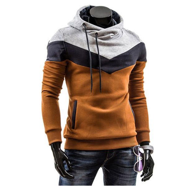 

2016 new brand men leisure sportswear jackets coat male big hat patchwork fleece hoody sweatshirts plus size:3xl 13m0493, Black