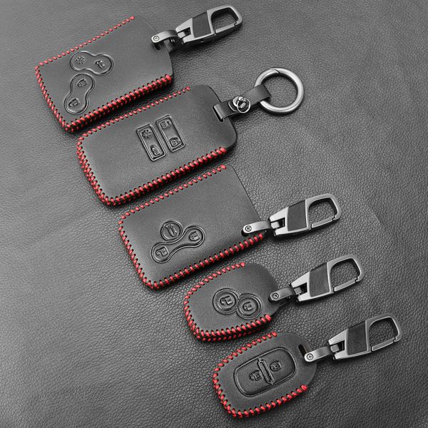 

fashion leather keychain key case holder for clio scenic megane duster sandero captur twingo koleos protector cover