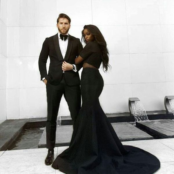 

black groom tuxedo men suits shawl lapel prom evening party costume homme man outfits two-pieces(coat+pants)slim fit terno masculino, Black;gray