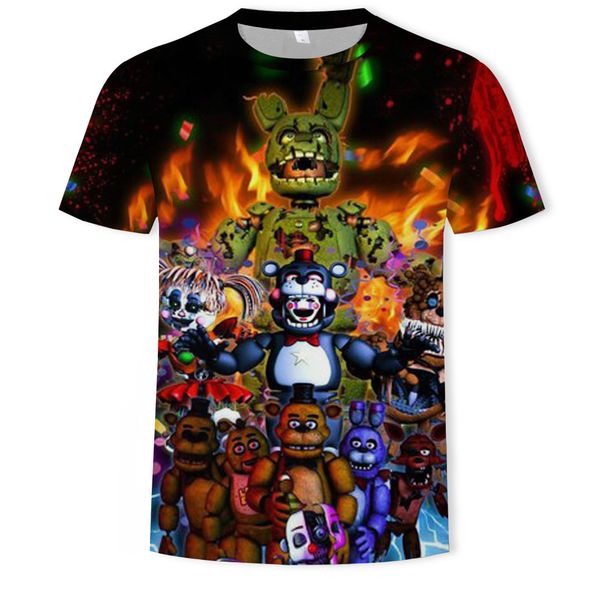 

mens designer summer cartoon animal digital 3d printing t-shirt short sleeve, White;black