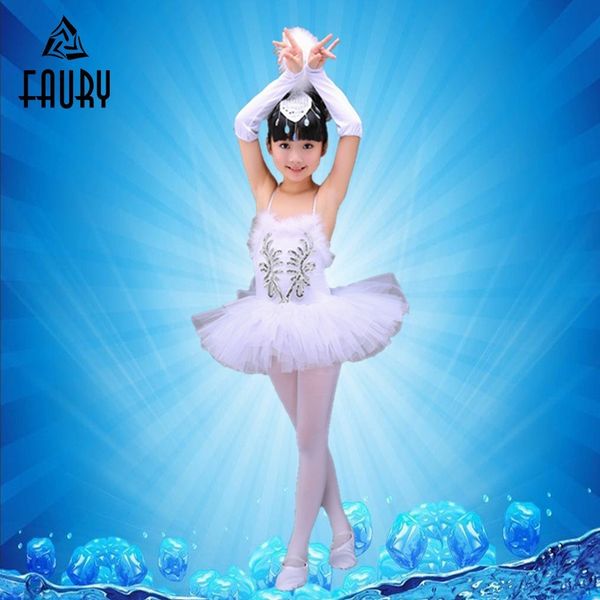

child white dress ballet tutu kids girls toddler gymnastics leotard dance professional costumes disfraces infantiles ballerine, Black;red