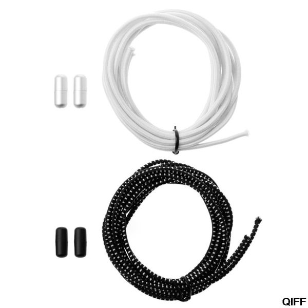 

shoe strings no tie lazy person shoelaces elastic laces lock buckle kids children sneaker, Black