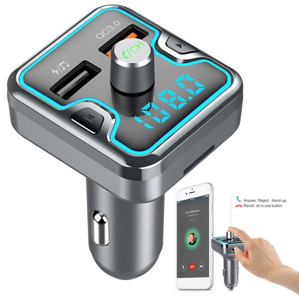 

car dual usb charging bluetooth handscar mp3 player usb charger fm transmitter radio adaptor