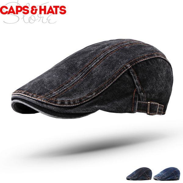 

2019 пустой черный джинсовый берет bonnet bere casquette femme baret hat газетчик плоские шапки для мужчин художник французский папа шляпа, Blue;gray