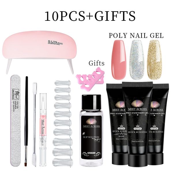 

meet across glitter poly nail gel for nails extension finger nail art manicure quick building extending length hard gel set, Red;pink