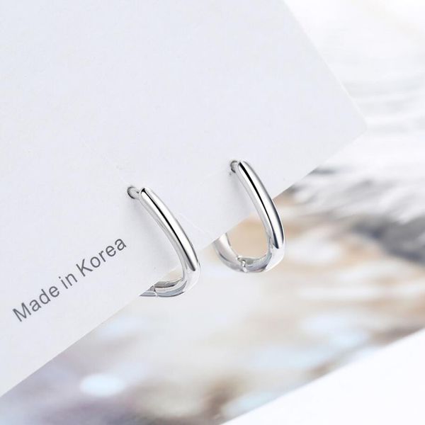 

925 sterling silver earrings for women trendy jewelry simple geometric hoop earring lady different occasion accessories kofsac, Golden;silver