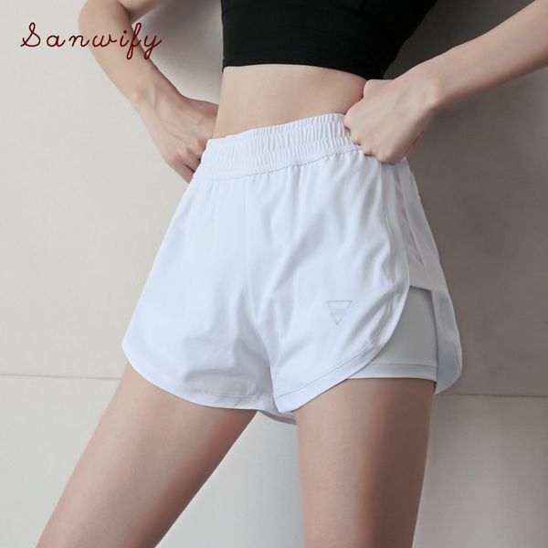 

sports shorts women's loose casual versatile quick-drying running fitness pants anti-walking high waist dance yoga pants, White;red