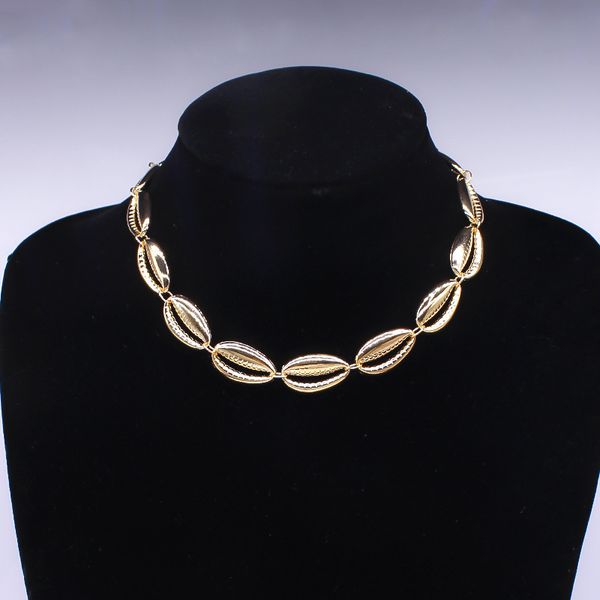 

1 pcs gold color shell necklace bohemian shell female models necklace jewelry beach fashion popular, Golden;silver