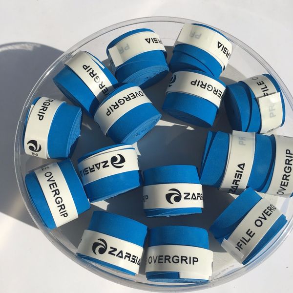 

blue color zarsia profile dry tennis grip,anti-alip tennis racket grip,badminton squash racket overgrip 60pcs/lot, Yellow;black