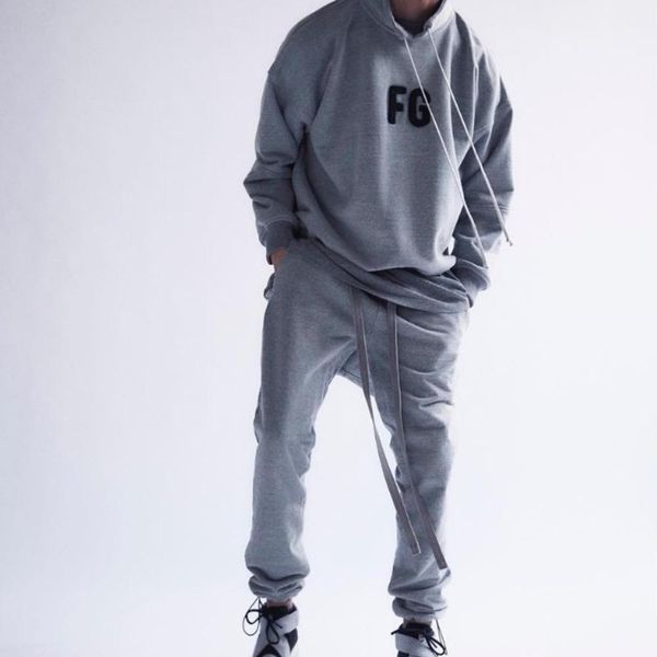 

new fear of god 6th pants fog jerry black streamer trousers elastic band design terry trousers mens pants hfwpkz089