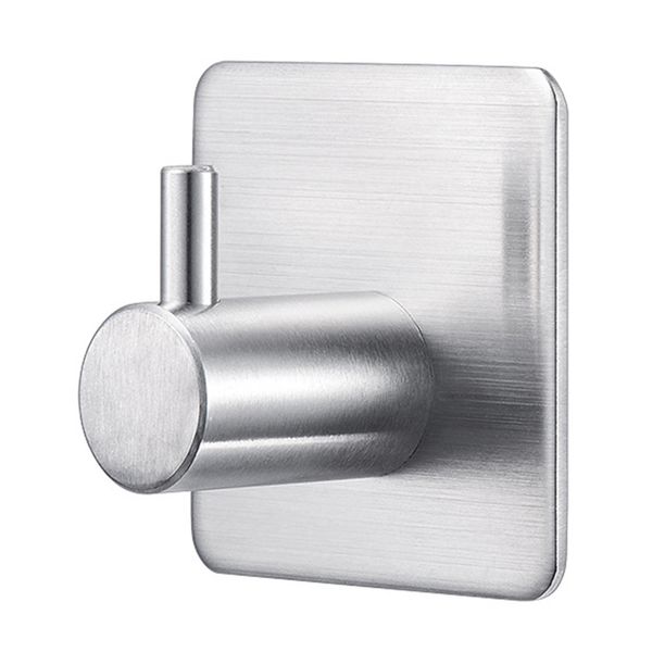 

4pcs stainless steel bag towel brushed rack bathroom wall mounted hook self adhesive waterproof heavy duty key coat single robe