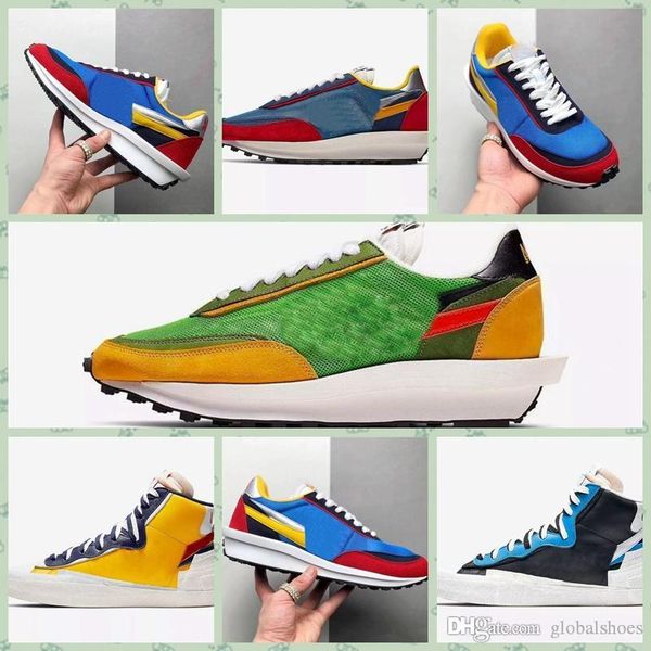 

nldwf2 2019 authentic blazer mid high sacai legend blue with the dunk snow beach ld waffle multi bv0072-001 bv0072-700 men sports running