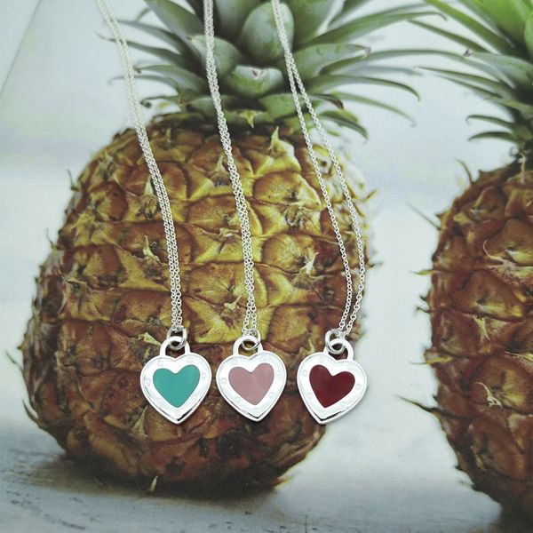 

популярность серебра в форме сердца круг цвет эмали сладкий романтический ожерелье кулон ювелирные пары ms euramerican дар любви, Silver