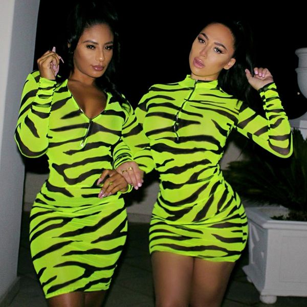 

spring and autumn east winter new women's stripe fashion personalized zipper long sleeve dress, Black;gray