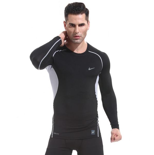 

Men fitne ba ketball running port t hirt long leeve thermal mu cle bodybuilding gym compre ion tight jacket weater tee tee