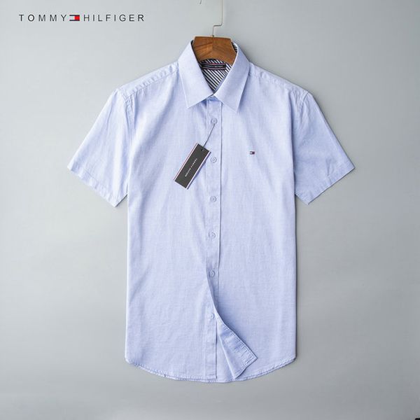 

Luxury Mens Designer Short Sleeve Shirts Firmate Business Dress Shirts Fashion Casual Brand Shirt Print Slim Shirt Homme Button Up Tops DS23