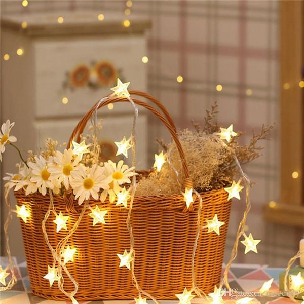 

10 20 40led star light string twinkle garlands battery powered christmas lamp holiday party wedding decorative fairy lights