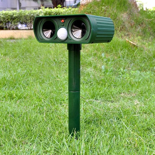 

1pcs dual ultra sonic solar power pest animal repeller cat dog fox deterrent hunting sets, Camo