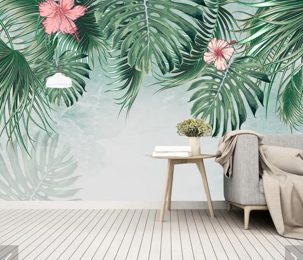 

clearance southeast asia tropical leaves flower wall paper p murals wallpaper home wall decor floral 3d mural wallpaper