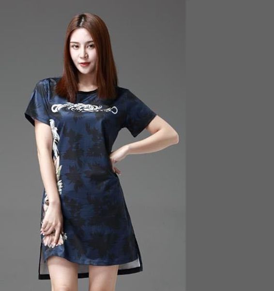 

designer women casual dresses fashion summer dress short sleeve floral letters print split dresses size -3xl-1, Black;gray