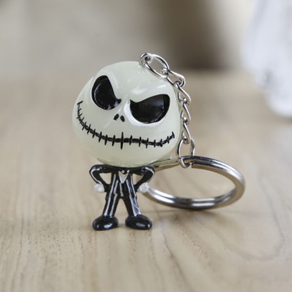 Кошмар перед рождественским бреентом Джеком Skellington ключевой кольцевой головкой вешалка, свечись в темноте игрушки для игрушек