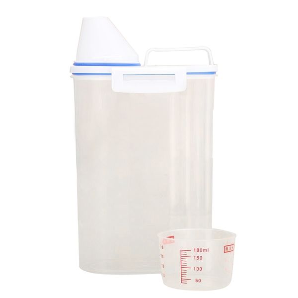 

promotion 2kg grain cereals bean rice storage container pp with measuring cup