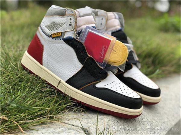 

новейший релиз аутентичные союз х 1 high og nrg la штормовой синий varsity красный белый 1s баскетбол обувь человек кроссовки bv1300-146 с о
