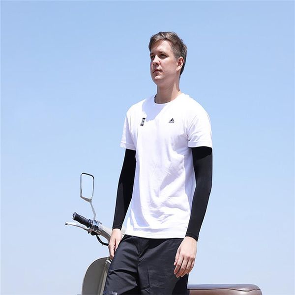 

1pcs breathable quick-drying arm sleeves sun uv protection sleeves cool men sport cycling running bicycle uv sun protection, Black
