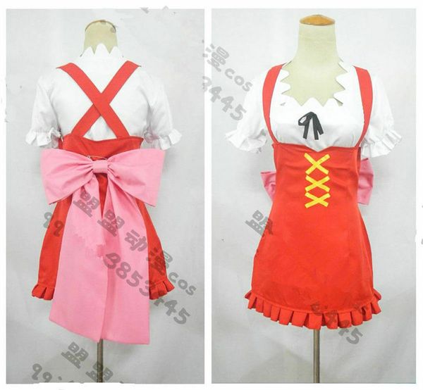 

one piece nami lovely sweet dress cosplay costume custom made, Black;red