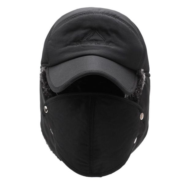 

унисекс теплого зима ловец trooper hat мужской искусственный мех bomber шапку с ухом щиток ветрозащитной маски лыжи hat cap охота нового о15, Black;white