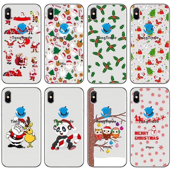

tongtrade] soft silicone tpu case for iphone 11 pro max x xs 8 7 6s 6p 5s 5p galaxy s10 santa claus christmas cartoon elk snowflake case