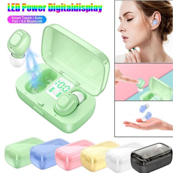 

xg-21 macaron tws inpods 12 portable blue tooth 5.0 earphones led digital tws touching earbud stereo waterproof ipx5 6d sound