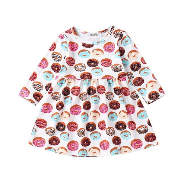 

toddler kids baby girl summer dress donut print skirt birthday outfits party clothing set ing, Red;yellow