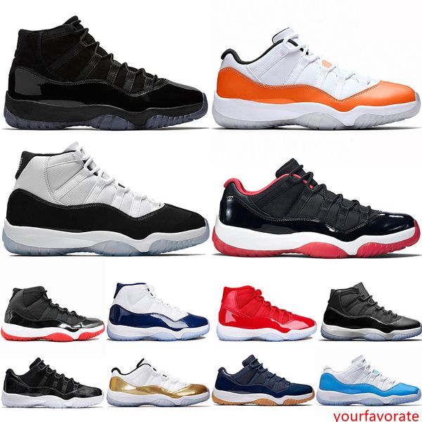 

11 11s men women basketball shoes concord 45 orange trance cap and gown bred gym red unc athletic trainer sport sneakers size 36-47