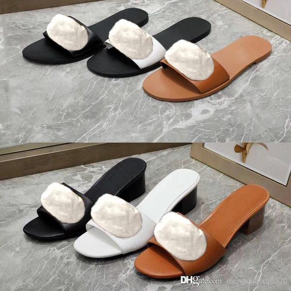 

designer slippers summer woman cartoon big head beach slippers fashion leather luxury medium heel letters sandals metal slippers size 35-42, Black