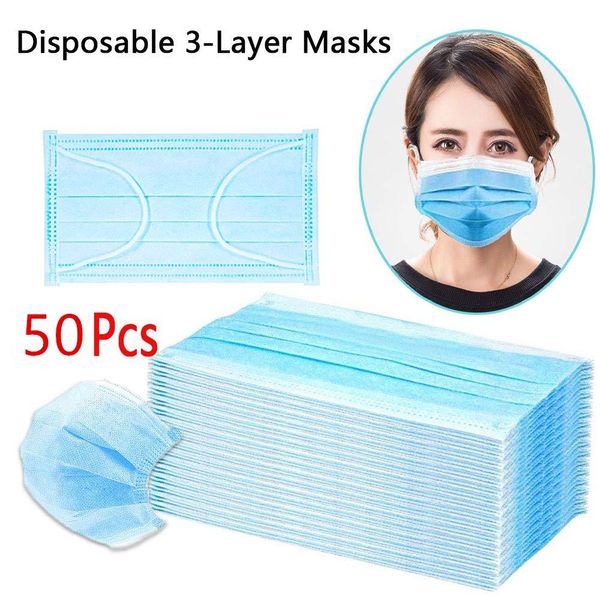 

disposable face mask 3 layer ear-loop dust mouth masks cover 3-ply non-woven disposable dust mask soft breathable outdoor party