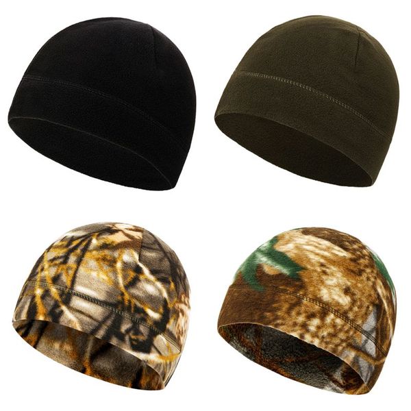 

winter warm velvet fleece hat thick hooded cap windproof cycling sports running mountaineering cap, Black