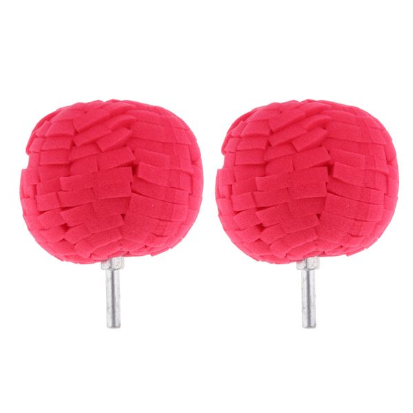 

2 pieces drill buffing sponge pads kit - metal polishing tool ball foam pad polisher buffer sponge ball for automotive car wheels hub care