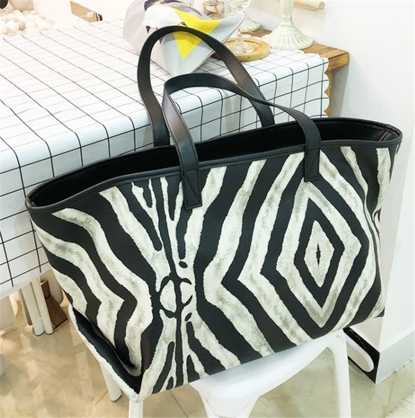 

designer handbag zebra pattern portable new women's bag in large capacity travel single shoulder fashion versatile tote bag 2