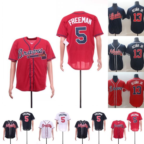 

Mens Atlanta Jersey 5 Freddie Freeman 13 Ronald Acuna Jr. 1 Ozzie Albies 8 Javier Lopez 10 Chipper Jones Braves Baseball Jerseys Cheap