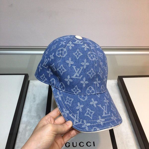 

2020 cap with box packaging side leather classic cap high-end comfortable material cap high temperature printing hip hop hat fashion jewelry, Blue;gray