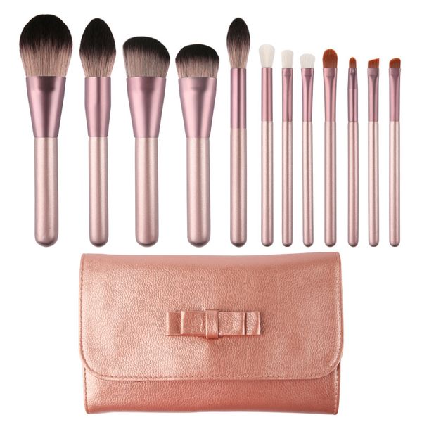 

wholesale synthetic makeup brush set 12pcs wooden professional makeup brushes foundation powder brush cosmetics brushes