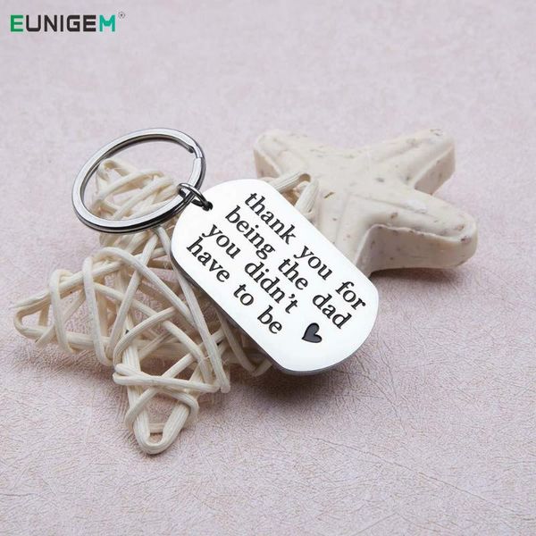 

keychains father dad keychain day birthday gifts for thank you loving me as your own wedding gift, Silver
