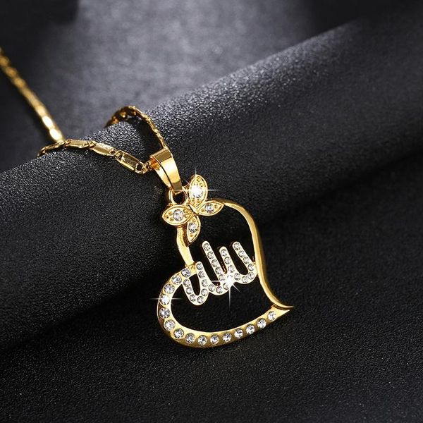 Moda- Mulheres Muçulmanas Deus Islâmico Charme Pingente Colar de Jóias Ramadan Chain Colar