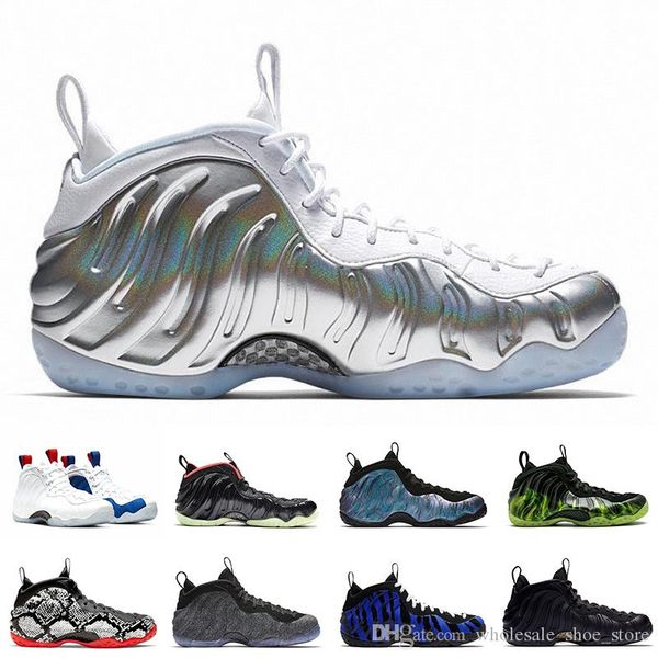 

2019 basketball shoes vandalized penny hardaway mens sports sneakers foam one eggplant purple men sports sneakers size 7-13
