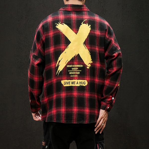 

men's classic plaid x shirt 2019 brand new slim fit long sleeve shirts men grid camisa masculina blusa masculina, White;black