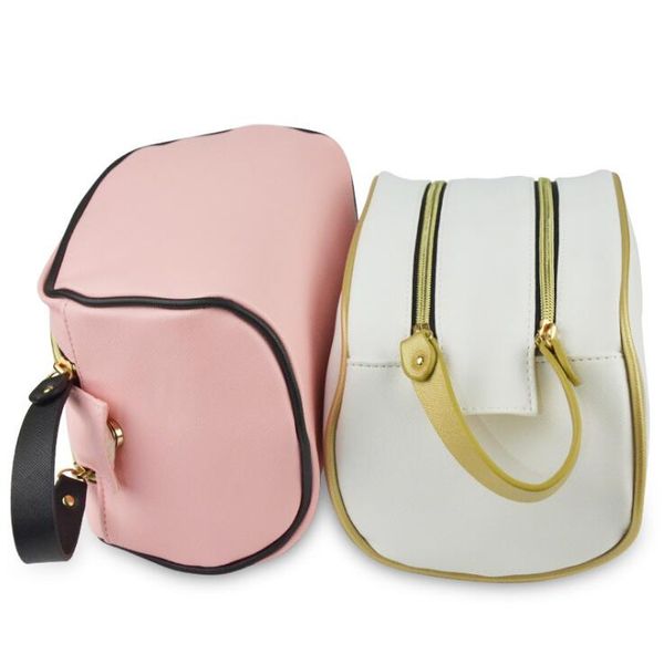 

2020 designer cosmetic bag double zipper large capacity travel waterproof pu wishing bag holiday travel handbags